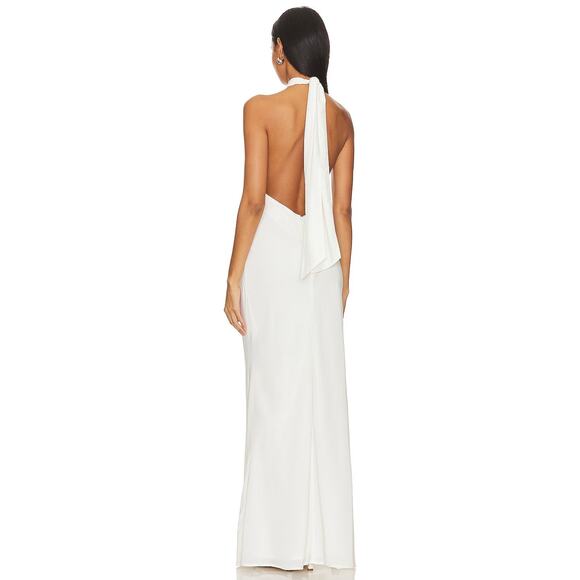 Stone Cold Fox x REVOLVE Katie Gown Rosette Halter Formal Bridal Party Wedding S - Picture 3 of 10